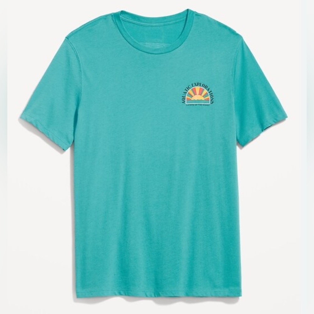 Old Navy Men’s Graphic Tee Blue Short Sleeve – Size Large